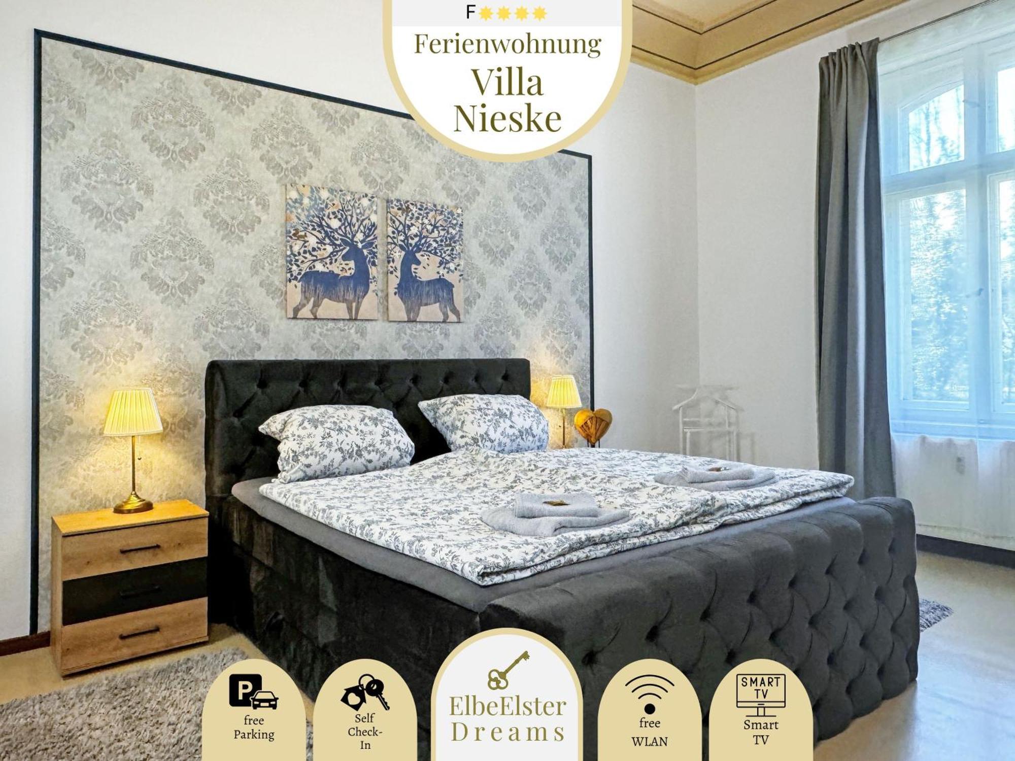 Ferienwohnung Villa Nieske - Jugendstil Denkmal, Free Wlan & Parken, Self Check-In, Smart-Tv Herzberg  Εξωτερικό φωτογραφία